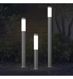 Ensemble de 3 lampes de jardin étanches Acier inoxydable