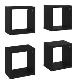 Étagères cube murales 4 pcs Noir 22x15x22 cm