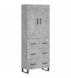 Buffet haut Gris béton 69,5x34x180 cm Bois d'ingénierie