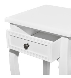 Table gigogne 2 pcs avec tiroir Blanc