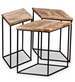 Table basse Bois de manguier massif 56x48x40 cm