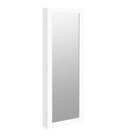 Armoire à bijoux avec miroir murale blanc 37,5x10x106 cm