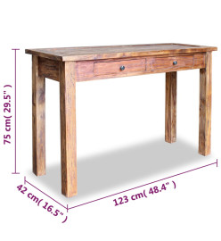 Table console Bois de récupération massif 123 x 42 x 75 cm