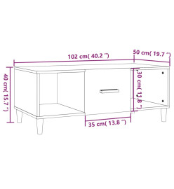 Table basse sonoma gris 102x50x40 cm bois d'ingénierie