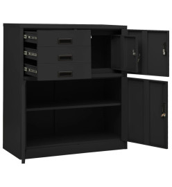 Armoire de bureau Anthracite 90x40x102 cm Acier