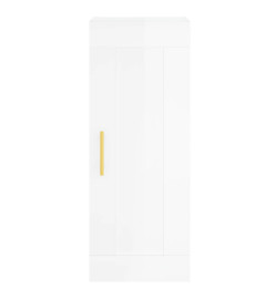 Armoire murale blanc brillant 34,5x34x90 cm bois d'ingénierie