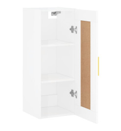 Armoire murale blanc brillant 34,5x34x90 cm bois d'ingénierie