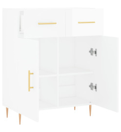 Buffet Blanc brillant 69,5x34x90 cm Bois d'ingénierie