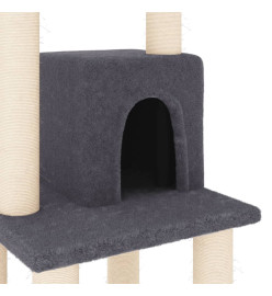 Arbre à chat avec griffoirs en sisal Gris foncé 105 cm