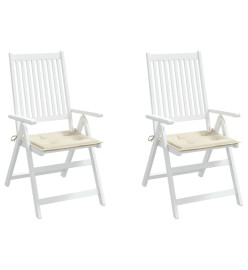 Coussins de chaise de jardin 2 pcs crème 50x50x3cm tissu oxford