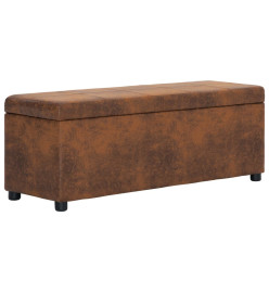 Banc avec compartiment de rangement 116 cm Marron Similicuir