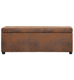 Banc avec compartiment de rangement 116 cm Marron Similicuir