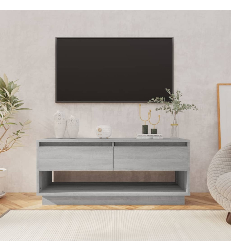 Meuble TV Sonoma gris 102x41x44 cm Aggloméré