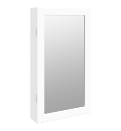 Armoire à bijoux avec miroir et éclairage LED mural blanc