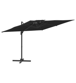 Parasol cantilever à double toit Noir 300x300 cm