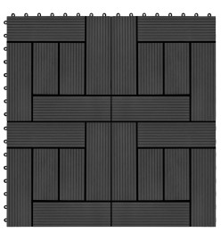 Carreaux de terrasse 22 pcs 30 x 30 cm 2 m² WPC Noir