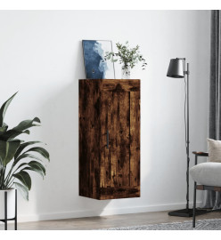 Armoire murale chêne fumé 34,5x34x90 cm bois d'ingénierie