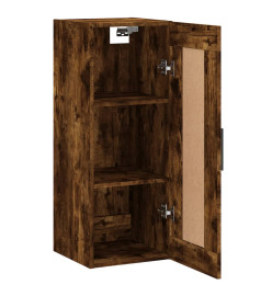 Armoire murale chêne fumé 34,5x34x90 cm bois d'ingénierie