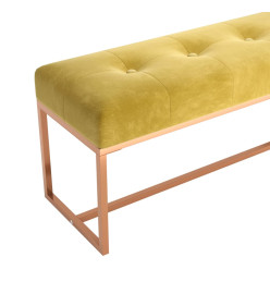 Banc Jaune moutarde 110x36x45 cm Velours