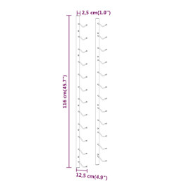 Casier à vin mural pour 12 bouteilles 2 pcs Blanc Fer