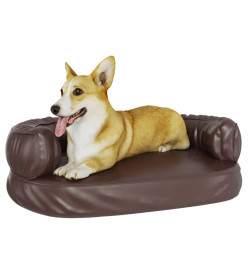 Lit pour chien ergonomique Mousse Marron 60x42 cm Similicuir