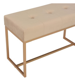 Banc 80 cm Beige Velours