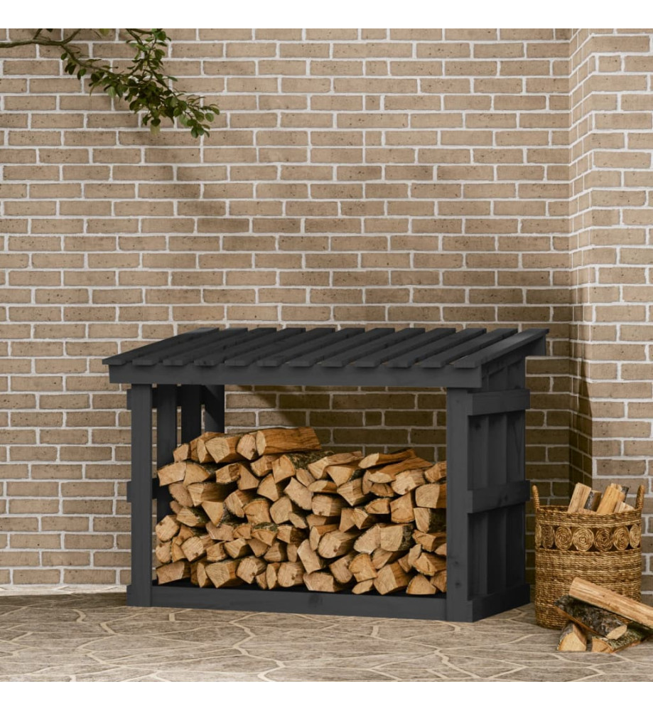 Support pour bois de chauffage Gris 108x64,5x77 cm Bois de pin