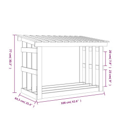 Support pour bois de chauffage Gris 108x64,5x77 cm Bois de pin