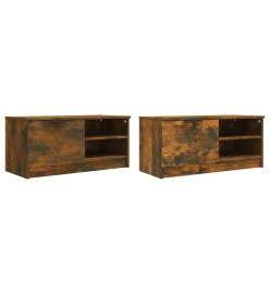 Meubles TV 2 pcs Chêne fumé 80x35x36,5 cm Bois d'ingénierie