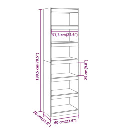 Bibliothèque/Séparateur de pièce 60x30x199,5 cm Bois de pin