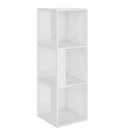 Armoire d'angle Blanc brillant 33x33x100 cm Aggloméré