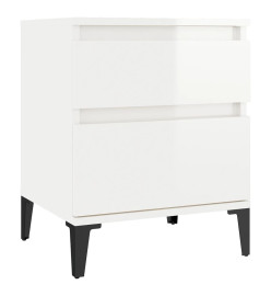 Table de chevet Blanc brillant 40x35x50 cm