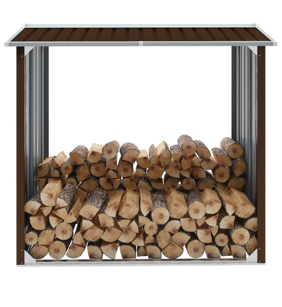 Abri de stockage de bois Acier galvanisé 172x91x154 cm Marron