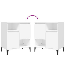 Buffets 2 pcs blanc 60x35x70 cm bois d'ingénierie