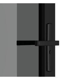 Porte intérieure 83x201,5 cm Noir Verre ESG et aluminium