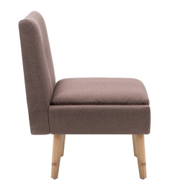 Fauteuil sans accoudoirs avec repose-pied Marron Tissu