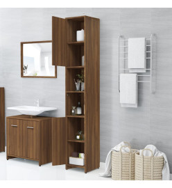 Armoire de bain Chêne marron 30x30x183,5 cm Bois d'ingénierie