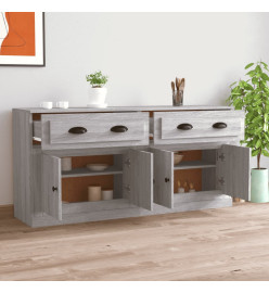 Buffets 2 pcs sonoma gris bois d'ingénierie