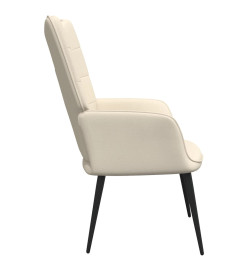 Chaise de relaxation avec tabouret Crème Tissu