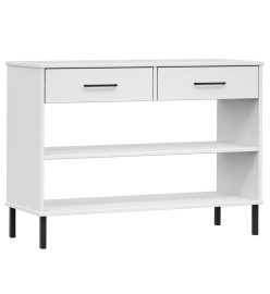 Armoire console avec pieds en métal Blanc Bois pin massif OSLO