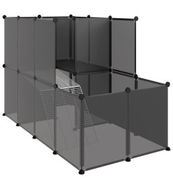 Cage pour petits animaux Noir 142x74x93 cm PP et Acier