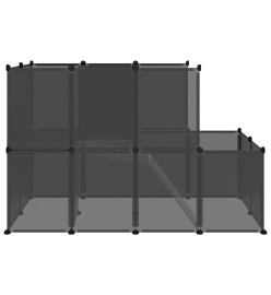 Cage pour petits animaux Noir 142x74x93 cm PP et Acier