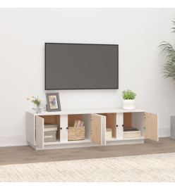 Meuble TV Blanc 140x40x40 cm Bois de pin massif