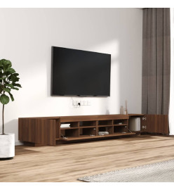 Ensemble de meubles TV avec lumières LED 3 pcs Chêne marron