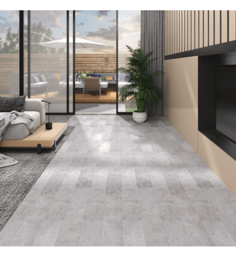 Planches de plancher PVC Non auto-adhésif 5,26m² 2mm Gris terre