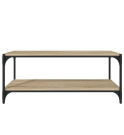 Meuble TV Chêne sonoma 100x33x41 cm Bois d'ingénierie et acier