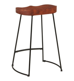 Tabourets de bar Gavin lot de 2 45x40x63cm bois massif manguier