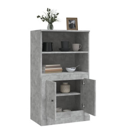 Buffet haut gris béton 60x35,5x103,5 cm bois d'ingénierie