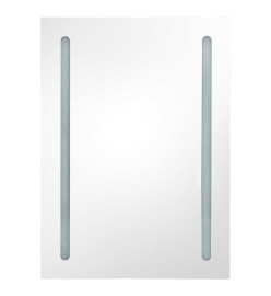 Armoire de salle de bain à miroir LED gris béton 50x13x70 cm