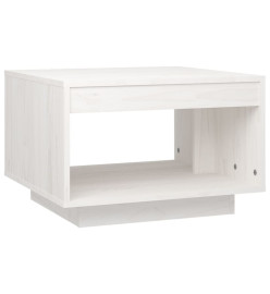 Table basse Blanc 50x50x33,5 cm Bois de pin massif